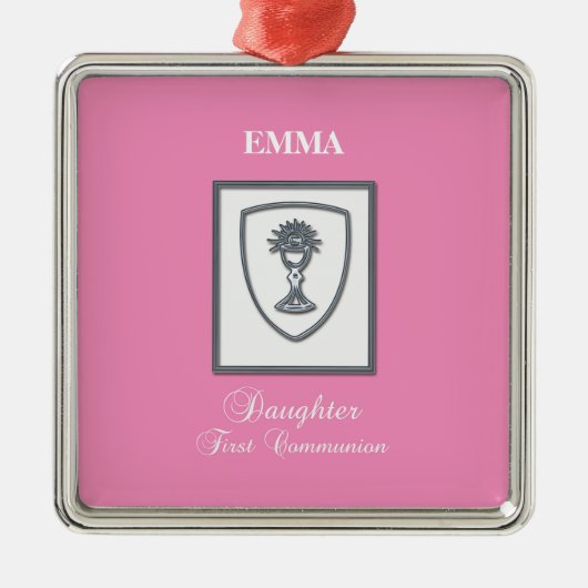 Tochter, Erste Kommune Silver Chalice Silbernes Ornament (Vorne)