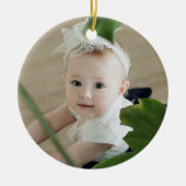Tochter Erste Weihnachtsfeier Foto Lilac und Silbe Keramik Ornament (Vorne)