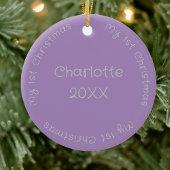 Tochter Erste Weihnachtsfeier Foto Lilac und Silbe Keramik Ornament