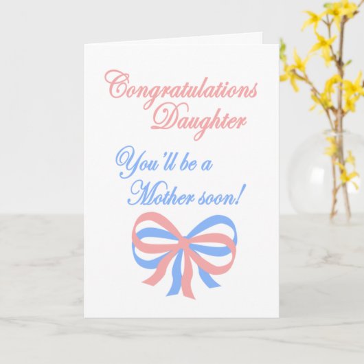 Tochter erwartet Baby Karte (Gelbe Blume)