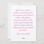 Tochter Feiertagskarte (Rückseite)