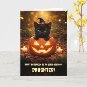 Tochter Frohes Halloween Süße schwarze Katze Kätzc Karte