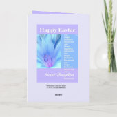 TOCHTER - fröhliche Ostern mit Lilie Feiertagskarte (Rückseite)