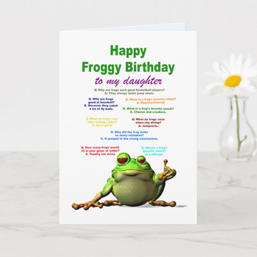 Tochter, Geburtstag, Frosch Jokes Karte (Kleine Pflanze)