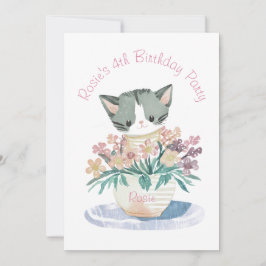 Töchter Geburtstag Niedlicher Name und Foto der Ki Einladung