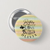 Tochter Geburtstags-Kalligrafie Benutzerdefinierte Button (Vorne & Hinten)