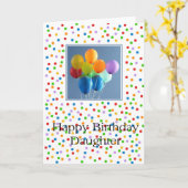 Tochter, Geburtstagsballons Karte (Gelbe Blume)