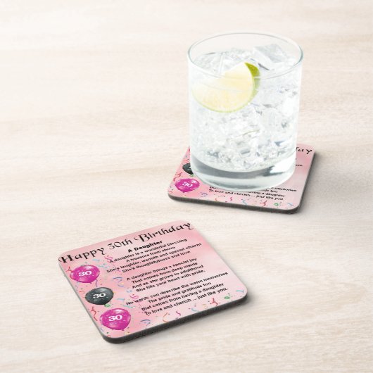 Tochter-Gedicht-30. Geburtstag Untersetzer (Rechte Seite)