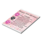 Töchter Gedicht 40. Geburtstag Notizblock (Rotiert)