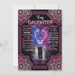 Tochter Geschenk   Brief an meine Tochter von Mama Einladung