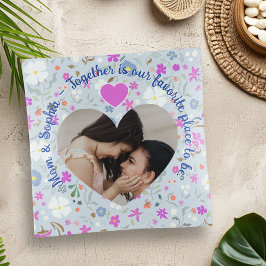 Tochter Geschenk Ditsy Blaues Herz Foto Dekoschale