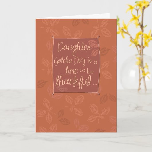 Tochter Glücklich am Gotcha-Tag Karte (Gelbe Blume)