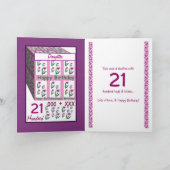 TOCHTER - glücklicher 21. Geburtstag Karte (Innenseite)