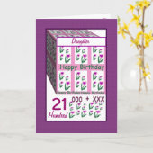 TOCHTER - glücklicher 21. Geburtstag Karte (Gelbe Blume)