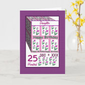 TOCHTER - glücklicher 25. Geburtstag Karte (Gelbe Blume)