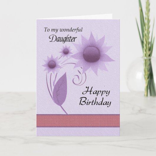 Tochter - Happy Birthday - Digital Floral Karte (Vorderseite)