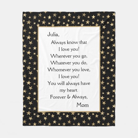 Tochter I Liebe Fleecedecke (Vorderseite)