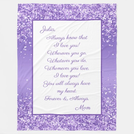 Tochter I Liebe Fleecedecke (Vorderseite)