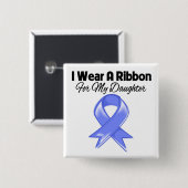 Tochter - Ich trage Periwinkle Ribbon Button (Vorne & Hinten)