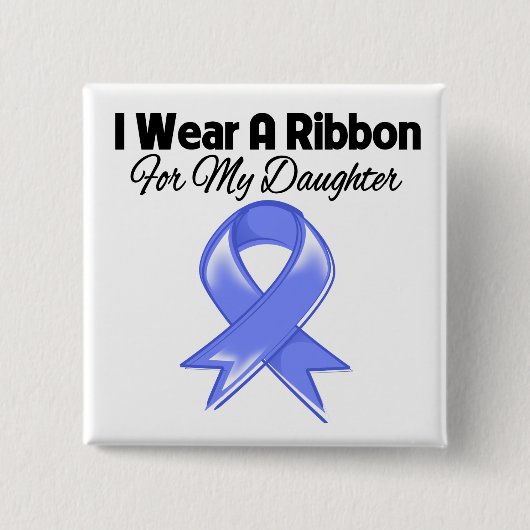 Tochter - Ich trage Periwinkle Ribbon Button (Vorderseite)