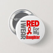 Tochter - Ich trage Red Ribbon Button (Vorne & Hinten)