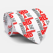 Tochter - Ich trage Red Ribbon Krawatte (Gerollt)