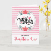 Tochter im Gesetz am Muttertag Rosa Bontanisch Karte (Gelbe Blume)