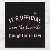 Tochter im Gesetz Geburtstag Weihnachten von Mama Weinetikett (Einzelnes Label)