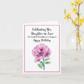 Tochter im Recht Glücklicher August Geburtstag Lil Karte (Gelbe Blume)