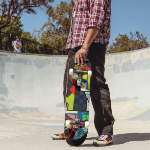 Tochter in einem Rocker - Abstrakte Kunst Skateboard
