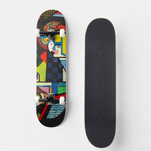 Tochter in einem Rocker - Abstrakte Kunst Skateboard (Vorderseite)