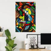 Tochter in einem Rocker Poster (Heimbüro)