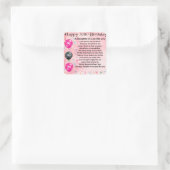 Tochter in Jurygedicht - 30. Geburtstag Quadratischer Aufkleber (Tasche)