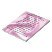 Tochter in Jurygedicht - Rosa Seide Notizblock (Rotiert)