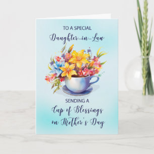 Tochter in Law Cup of Sessings Mütter Day Karte
