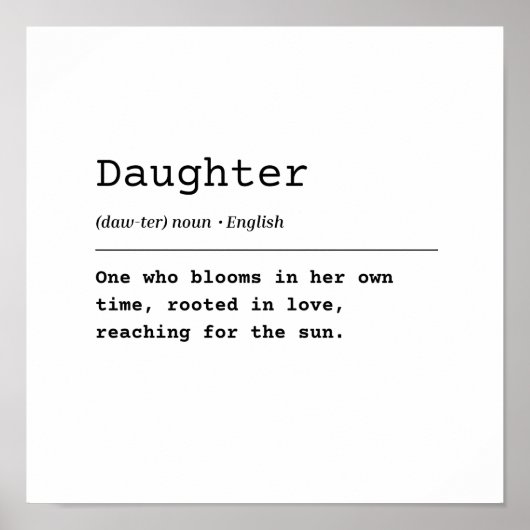 Tochter - in Liebe gewurzelt Poster (Vorne)