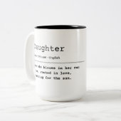 Tochter - in Liebe gewurzelt Zweifarbige Tasse (Vorderseite Links)