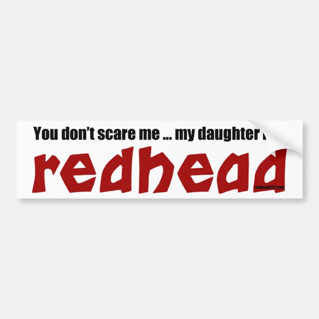 Tochter ist ein Redhead Autoaufkleber (Vorne)