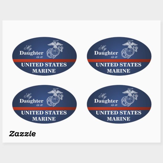 Tochter ist eine Marine Ovaler Aufkleber (Blatt)
