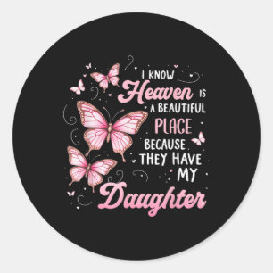 Tochter ist mein Schutzengel im Paradies D Runder Aufkleber
