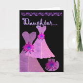 TOCHTER - Juniorbrautjungfern-Einladung ROSA Kleid Einladung (Vorderseite)