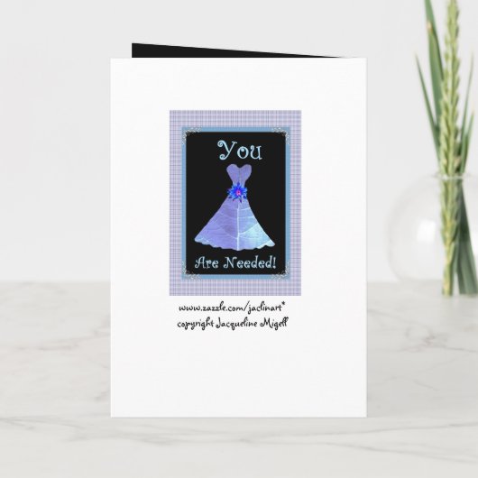 TOCHTER - Juniorbrautjungfern-Einladung ROSA Kleid Einladung (Rückseite)