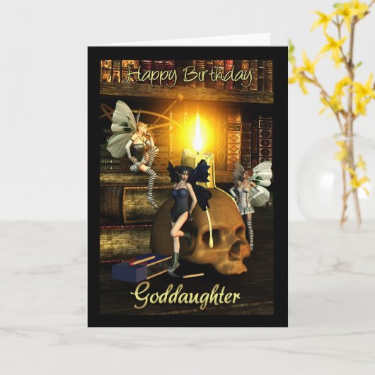 Tochter, Märchen - Märchengeburtskarte Karte (Gelbe Blume)