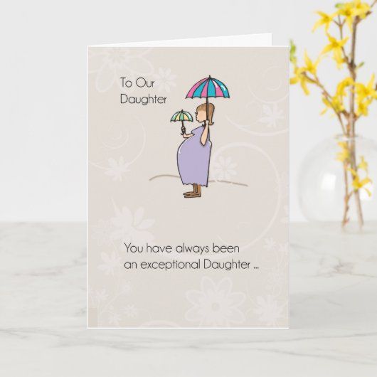 Tochter, Muttertagsschwangere Mama Karte (Gelbe Blume)