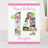 Tochter Nummer 14 FotoCollage Big 14. Geburtstag Karte (Vorderseite)