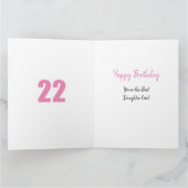 Tochter Nummer 22 FotoCollage Big 22. Geburtstag Karte (Innenseite)