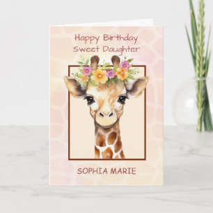 Tochter Personalize Birthday Sweet Safari Jungle Karte