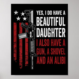 Tochter Pistole Schaufel Alibi - Lustige Mutter Va Poster