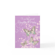 Tochter Schmetterlingkarte zum 45. Geburtstag