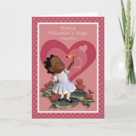 Tochter-Schmetterlings-Mädchen-Valentinstag-Karte Feiertagskarte